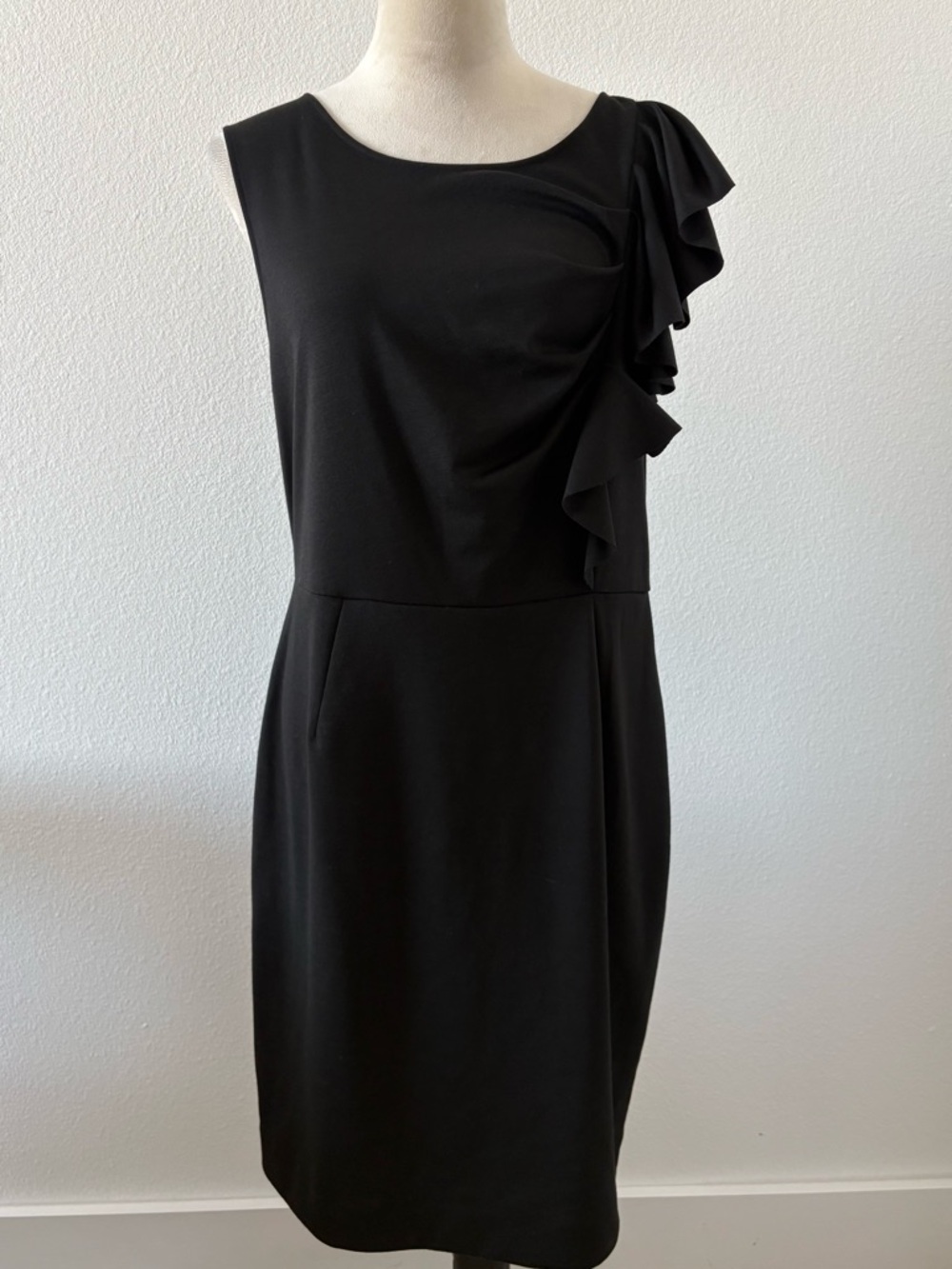 Banana Republic Black One-Shoulder Ruffle Dress